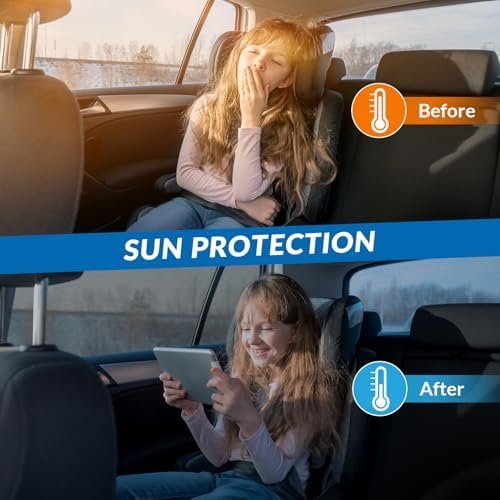 Car Window Shades - 2 Pack Sun Shade for Car Window Baby, Rear Side Window Sun Shade Stretchy Mesh, UV Protection Spandex Window Shade for Baby Family Pet(Large 28"x43") - Image 3