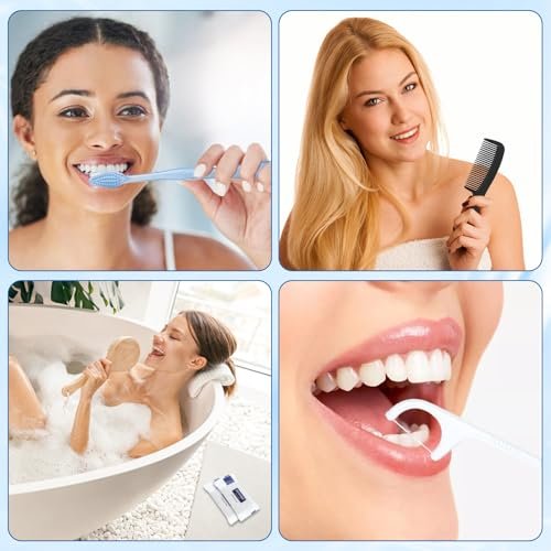 50 Sets Personal Hygiene Kit Basic Toiletry Kits Homeless Supplies Bulk for Women,Men,Travel,Charity,Business Include 50 Toothbrush, 50 Toothpaste, 50 Comb, 50 Bath Soap and 250 Floss Picks - Image 6