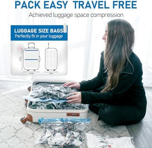 VMstr 15 Pack Travel Vacuum Storage Bags with USB Pump, Vacuum Packing Seal for Luggage and Suitcase, Space Saver for Clothes and Clothing Travel - Image 5