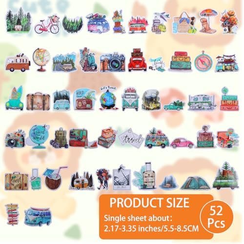Sibba Outdoor Travel Stickers 100 Pcs Hiking Adventure Stickers Waterproof Vinyl Sticker Camping Decals Journaling Stickers Supplies Scrapbook Notebook Sticker for Water Bottle Laptop Car Bumper - Image 4