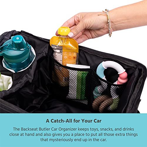 J.L. Childress Backseat Butler Car Seat Organizer for Kids - Essential Car Ride Accessories for Travel & Road Trips, Storage Organization for Front, Back, & Passenger Seats, 10 Pockets - Black - Image 3
