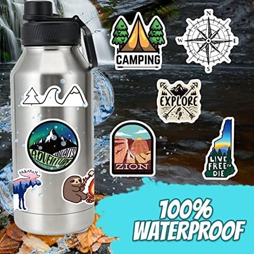 200PCS Camping Stickers - Water Bottles, Outdoor Adventure, Vinyl Waterproof Stickers Packs for Laptop, Travel & Hiking, Bike, Bumper, Suitcase, Luggage, Car, Wilderness, Nature - Image 2
