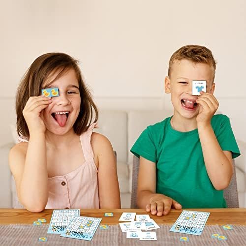 5"x7" Blue Baby Shower Bingo Cards (24 Kinds), Baby Shower Party Favors for Adult, Road Trip Activities, Travel Bingo, Family Outdoor Party Activity -004 - Image 5