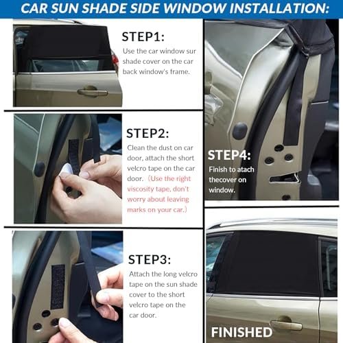 Car Window Shades - 2 Pack Sun Shade for Car Window Baby, Rear Side Window Sun Shade Stretchy Mesh, UV Protection Spandex Window Shade for Baby Family Pet(Large 28"x43") - Image 5