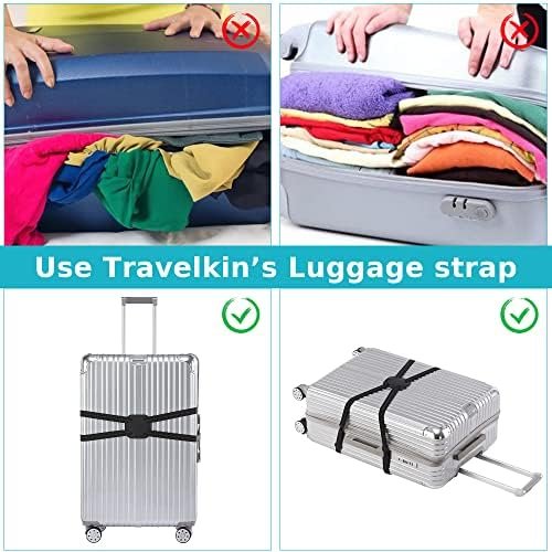 Travelkin Luggage Straps for Suitcases, Luggage Bungee Straps for Attaching Bags, Travel Essentials for Suitcases Add a Bag (Black) - Image 7