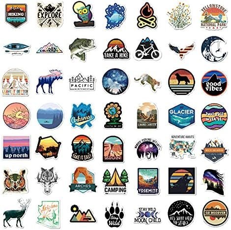 200PCS Camping Stickers - Water Bottles, Outdoor Adventure, Vinyl Waterproof Stickers Packs for Laptop, Travel & Hiking, Bike, Bumper, Suitcase, Luggage, Car, Wilderness, Nature - Image 6