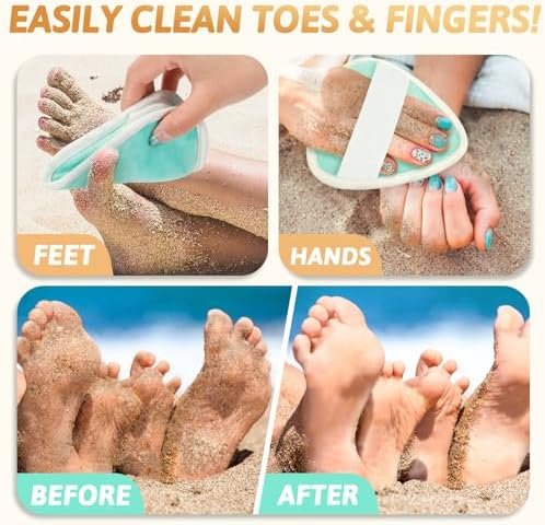 Triangle Sand Remover Eraser Wipe, Family Beach Vacation Essentials for Women, Kids & Baby, Girl Beach Must Haves, Sand Removal Bag for Cruise Travel Accessories - Image 2