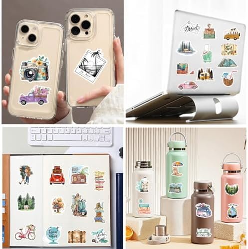 50 Pcs Outdoor Travel Stickers Kids Teens Adults Hiking Adventure Camping Laptops Decals Water Bottle Luggage Cups Guitar Notebook Scrapbook Bicycle Graffiti Tags Sticker - Image 2