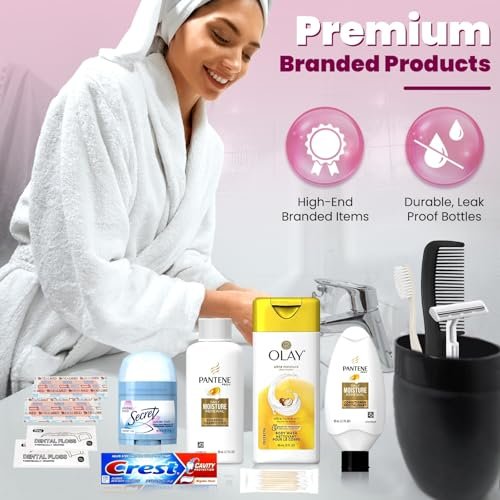 All Your Travel Essentials In One: Travel Toiletry Kit For Women – 15 Piece Set of Premium Travel Size Toiletries, TSA Compliant, Travel Essentials, Includes Shampoo And Conditioner, & More - Image 3