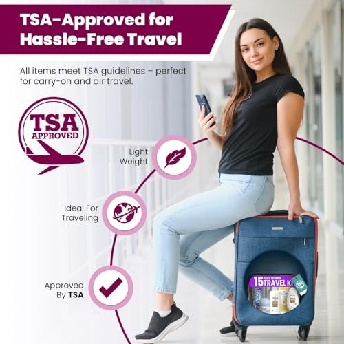 All Your Travel Essentials In One: Travel Toiletry Kit For Women – 15 Piece Set of Premium Travel Size Toiletries, TSA Compliant, Travel Essentials, Includes Shampoo And Conditioner, & More - Image 5