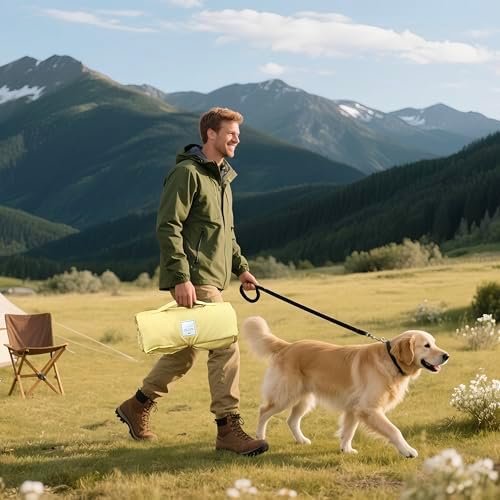 Foldable Waterproof Dog Mat | 37.4"x25.6" Portable Camping Travel Bed with Handle | All-Breed Training Pad, Machine Washable | Blocks Moisture, Easy Clean for Outdoor Adventures (Blue) - Image 5