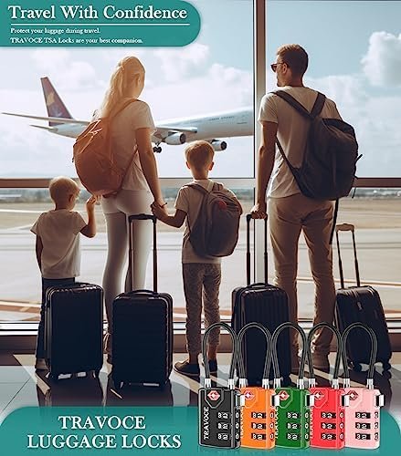 TSA Approved Luggage Locks, Travel Locks Which Also Work Great as Gym Locks, Toolbox Lock, Backpack and More, Black 4 Pack - Image 3
