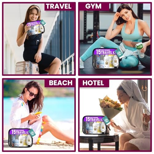 All Your Travel Essentials In One: Travel Toiletry Kit For Women – 15 Piece Set of Premium Travel Size Toiletries, TSA Compliant, Travel Essentials, Includes Shampoo And Conditioner, & More - Image 6