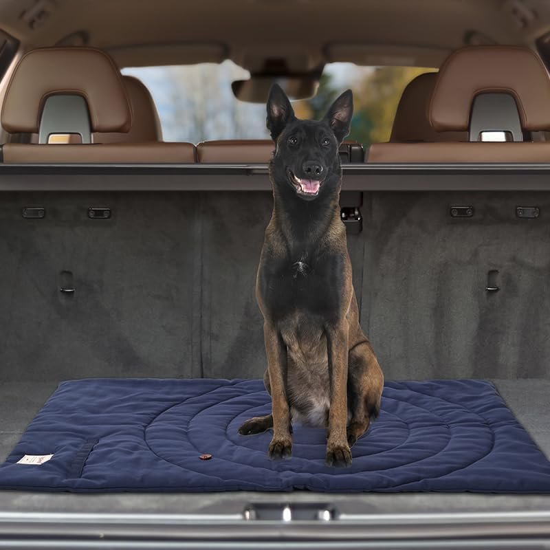 Foldable Waterproof Dog Mat | 37.4"x25.6" Portable Camping Travel Bed with Handle | All-Breed Training Pad, Machine Washable | Blocks Moisture, Easy Clean for Outdoor Adventures (Blue) - Image 9