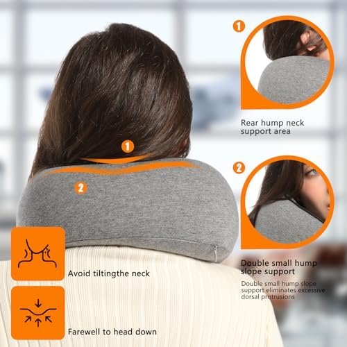 Travel Neck Pillows for Airplanes Or Trains, 360° Head Support Sleep for Long Flight, Skin-Friendly and Breathable, Kit with 3D Contoured Eye Mask, Earplugs and Storage Bag Gifts for Family - Image 3
