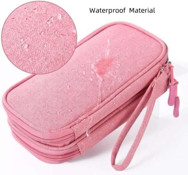 HORNO Travel Cord Organizer，Electronics Accessories Organizer Pouch Bag for Charger,USB Cable,Business Travel Gadget Bag ﻿ (Pink) - Image 4