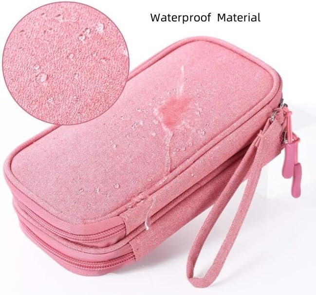 HORNO Travel Cord Organizer,Electronics Accessories Organizer Pouch Bag for Charger,USB Cable,Business Travel Gadget Bag (Pink) - Image 4