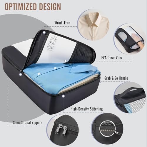 Veken 10 Set/8 Set Packing Cubes for Travel Essentials, Suitcase Organizer Bags in 4 Sizes, Carry-On Luggage Accessories with Large Laundry & Toiletry Bag, Must-Have for Airplane, Road Trip & Camping - Image 4