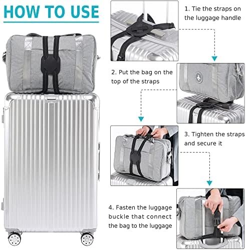 Travelkin Luggage Straps for Suitcases, Luggage Bungee Straps for Attaching Bags, Travel Essentials for Suitcases Add a Bag (Black) - Image 6