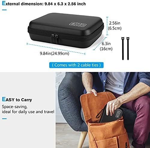 ProCase Hard Travel Electronic Organizer Case for MacBook Power Adapter Chargers Cables Power Bank Apple Magic Mouse Apple Pencil USB Flash Disk SD Card Small Portable Accessories Bag -Black, L - Image 6