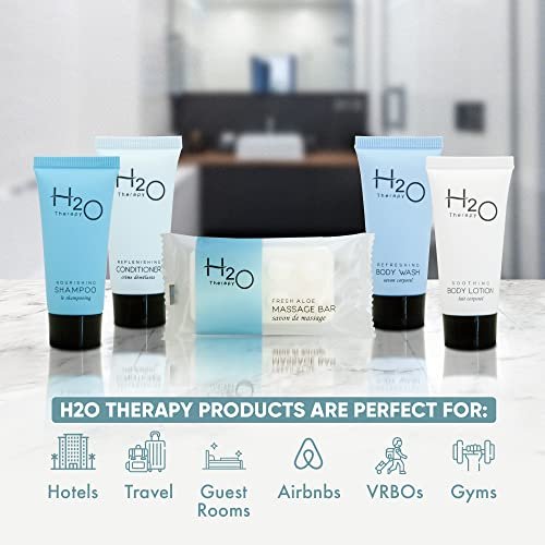 H2O Therapy Hotel Soaps & Toiletries Bulk Set | 1-Shoppe Amenities Kit | 0.85oz Shampoo & Conditioner, Body Wash, Lotion, 1oz Bar Soap | Travel Size | 300 Pieces - Image 2