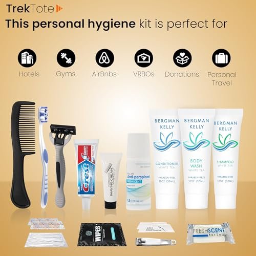 Trektote Travel Toiletry Kit For Men And Women – 20 Piece Set of Travel Size Toiletries, TSA Compliant, Travel Essentials, Includes Shampoo And Conditioner, Body Wash, Oral Care, Toiletry Bag & More - Image 5