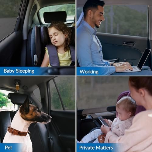 Car Window Shades - 2 Pack Sun Shade for Car Window Baby, Rear Side Window Sun Shade Stretchy Mesh, UV Protection Spandex Window Shade for Baby Family Pet(Large 28"x43") - Image 8