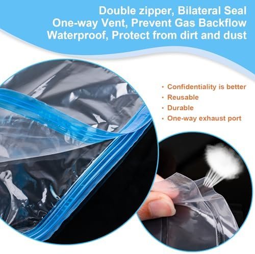 Compression Bags for Travel, 10 PCS Space Saver Bags, Hand Roll Vacuum Packing Bags for Travel, No Vacuum Needed, (3 Large, 3 Medium, 4 Small), Clothing, Luggage, Home Organizers Storage Bags - Image 4