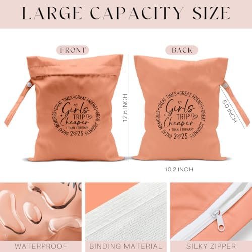 2Pcs Girls Trip Gifts Wet Dry Bag, Aloha Beach Bag Wet Bag Favors, Sunscreen Swimsuit Toiletry Travel Essentials For Women, Beach Travel Laundry bags for Dirty Diaper Swimsuit Gifts - Image 2