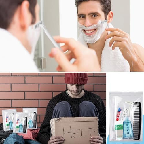 60 Set Travel Convenience Toiletry Kit Bulk Basic Toiletry Kits Travel Size Homeless Personal Hygiene Kit Homeless Care Package Supplies with Reusable Toiletry Bag for Men Charity - Image 5