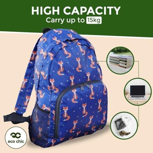 ECO CHIC Hiking Lightweight Packable Backpack - Foldable Daypack for Travel & Hiking & Outdoor Adventures - Waterproof Backpack from Recycled Materials (Thistle Purple) - Image 2