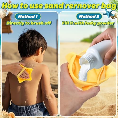 Mity rain Sand Remover for Beach - Sand Eraser Wipe Mitt Bags, Beach Vacation Essentials for Kids Women, Must-Have Beach Accessories for Summer Trips Hawaii Travel Necessities & Supplies - Image 6