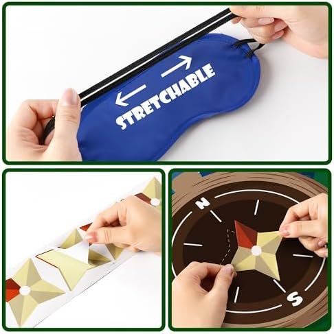 Camping Pin the Needle On the Compass Game Outdoor Adventure Travel Hiking Poster with 24Pcs Pointer Stickers Happy Camper Entertaining Activity Birthday Party Baby Shower Decoration Supplies for Kids - Image 4