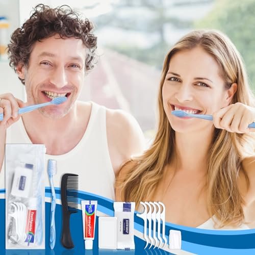 50 Sets Personal Hygiene Kit Basic Toiletry Kits Homeless Supplies Bulk for Women,Men,Travel,Charity,Business Include 50 Toothbrush, 50 Toothpaste, 50 Comb, 50 Bath Soap and 250 Floss Picks - Image 5