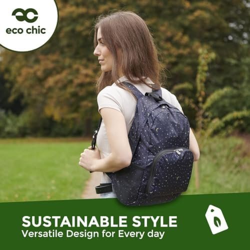 ECO CHIC Hiking Lightweight Packable Backpack - Foldable Daypack for Travel & Hiking & Outdoor Adventures - Waterproof Backpack from Recycled Materials (Thistle Purple) - Image 4