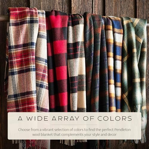 Pendleton Wool Blanket - Camping Blanket with Leather Strap Carrier - Plaid, Soft, Virgin Wool, Backpacking Blanket for Warmth and Comfort, Outdoor Adventures, Travel, Picnics, and Cozy Home Comfort - Image 8
