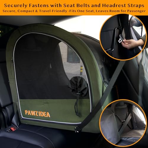 PAWZIDEA Dog Stroller for Large Dogs, Collapsible Pet Stroller with Detachable Carrier, Portable Dog Crate for Car Seat, Adjustable Handle, All-Terrain 9” Wheels, Ideal for Travel & Outdoor Adventures - Image 4
