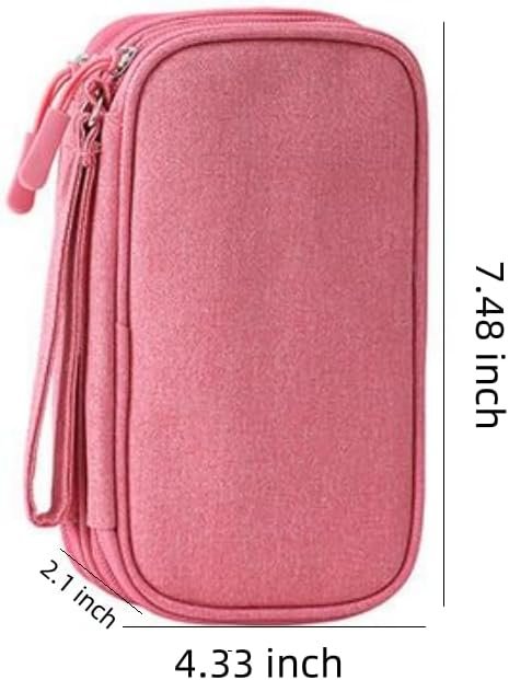 HORNO Travel Cord Organizer，Electronics Accessories Organizer Pouch Bag for Charger,USB Cable,Business Travel Gadget Bag ﻿ (Pink) - Image 2