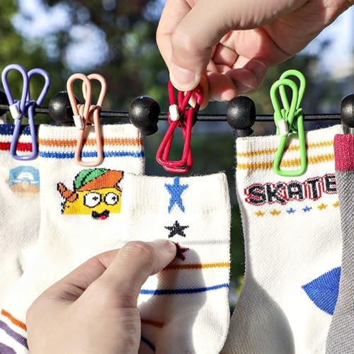 Retractable Portable Travel Clothesline, Clothing Line with 12 Clothes Clips for Indoor Laundry Drying Line with Clothesline Stops, Outdoor Camping Accessories - Image 6