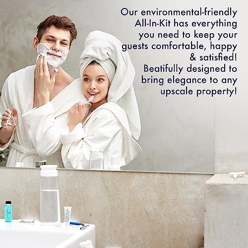 Personal Care Travel Toiletries | 1-Shoppe Amenities Kit | Travel Shaving Set, Toothbrush & Paste, Mouthwash, Makeup Wipes, Swabs, Nail File & Sewing Kit | 150 Pieces - Image 4