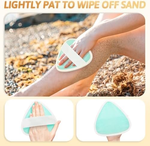 Triangle Sand Remover Eraser Wipe, Family Beach Vacation Essentials for Women, Kids & Baby, Girl Beach Must Haves, Sand Removal Bag for Cruise Travel Accessories - Image 3
