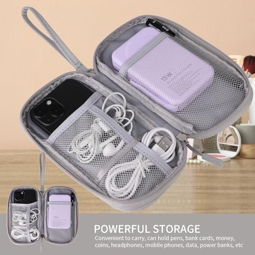 Universal Cable Organizer - Electronics Accessories Bag for Charger, Phone, Memory Card, Travel Gadget Bag (Grey) - Image 3