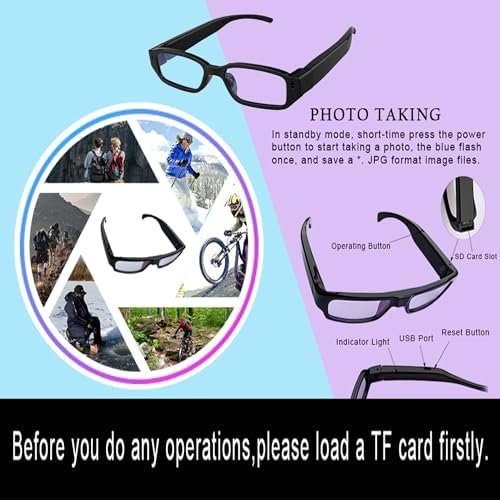 1080P HD Camera Glasses Video Recording Glasses Hands-Free Eyewear Camera for Outdoor Sports, Travel, and Adventures Built-in 32GB TF Card - Image 5