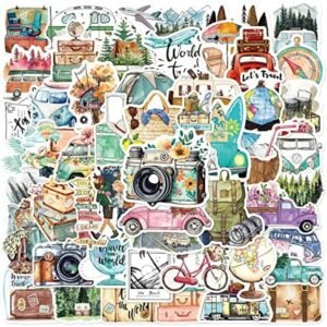 50 Pcs Outdoor Travel Stickers Kids Teens Adults Hiking Adventure Camping Laptops Decals Water Bottle Luggage Cups Guitar Notebook Scrapbook Bicycle Graffiti Tags Sticker