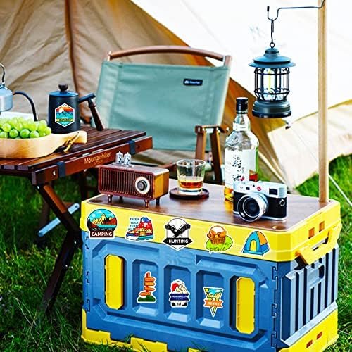 Camping Stickers, 100 PCS Outdoor Hiking Adventure Stickers Pack, Waterproof Vinyl Travel Sticker for Water Bottle Laptop Hydroflask, Wilderness Nature Decals for Camper Boys Adults Teens Girls - Image 8
